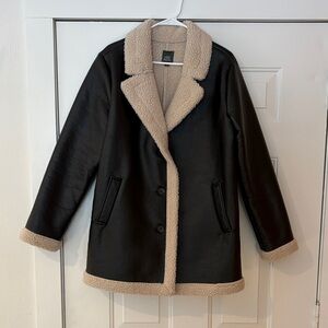 Sherpa and leather jacket